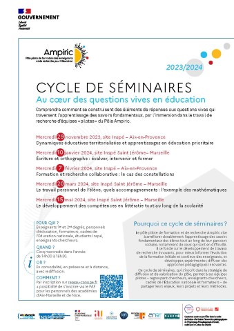 programme cycle de séminaires 2023-2024 Ampiric